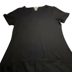 kate & henry Women’s M Black Solid Scoop Neck Short Sleeve Knit T-Shirt (0043)